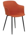Set of 2 Fabric Dining Chairs Orange ELIM_883808