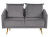 Sofa Set Samtstoff grau 5-Sitzer mit goldenen Beinen MAURA_789167