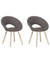 Set of 2 Fabric Dining Chairs Light Brown ROSLYN_693282