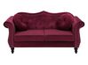 Conjunto de sofás com 5 lugares em veludo vermelho escuro SKIEN_743278