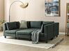 Ötszemélyes kombinálható sötétzöld kárpitozott kanapé ottománnal UNSTAD_893415