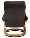 Fotel do masażu podgrzewany z podnóżkiem ekoskóra brązowy FORCE_697921
