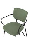 Set of 2 Fabric Dining Chairs Dark Green ELKO_871866