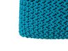 Cotton Knitted Pouffe 50 x 50 cm Blue CONRAD_699233