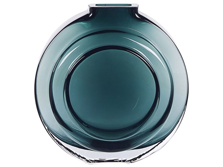 Florero de vidrio verde turquesa/transparente 27 cm KAPELI_838048
