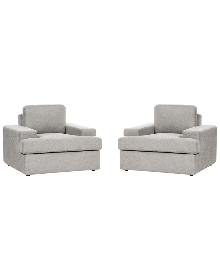 Set of 2 Fabric Armchairs Light Grey ALLA_893865