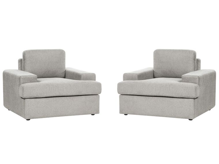 Lot de 2 fauteuils en tissu gris clair ALLA_893865