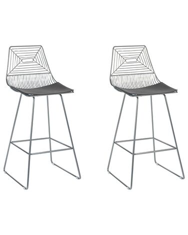 Conjunto de 2 sillas de metal plateado/negro BISBEE