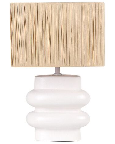 Lámpara de mesa de cerámica blanca JUDY
