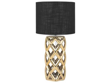 Ceramic Table Lamp Gold with Black SELJA