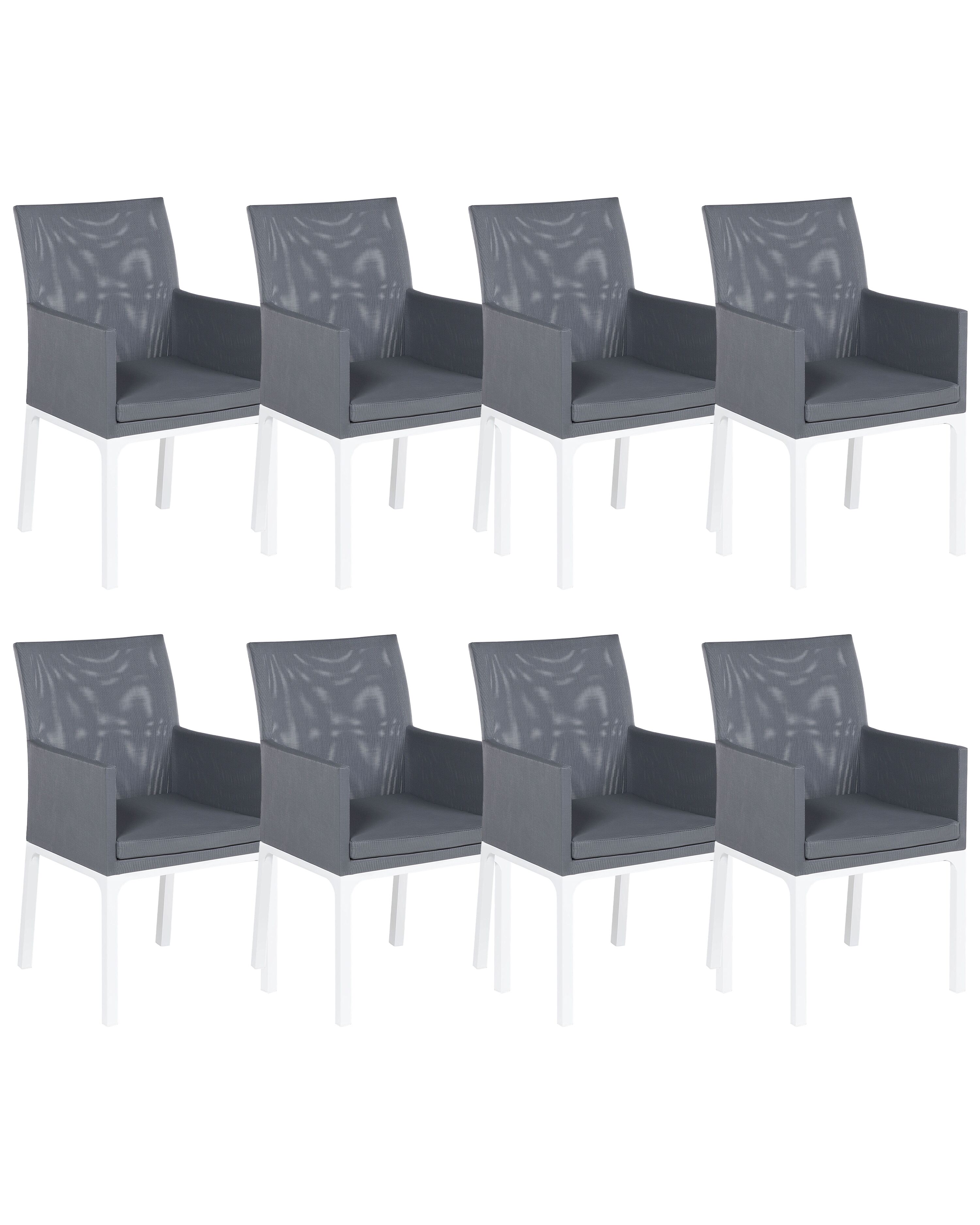 Set di 4 sedie da pranzo grigio scuro, grigio chiaro, bianco e giallo SARA
