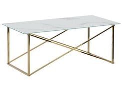 Sohvapöytä rosteri marmorikuvio valkoinen/kulta EMPORIA Sohvapöytä rosteri marmorikuvio valkoinen/kulta EMPORIA
