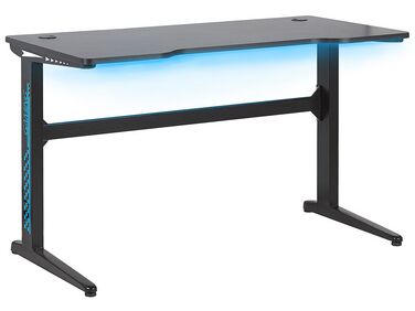 Gamingbord med LED-belysning 120 x 60 cm svart DORAN