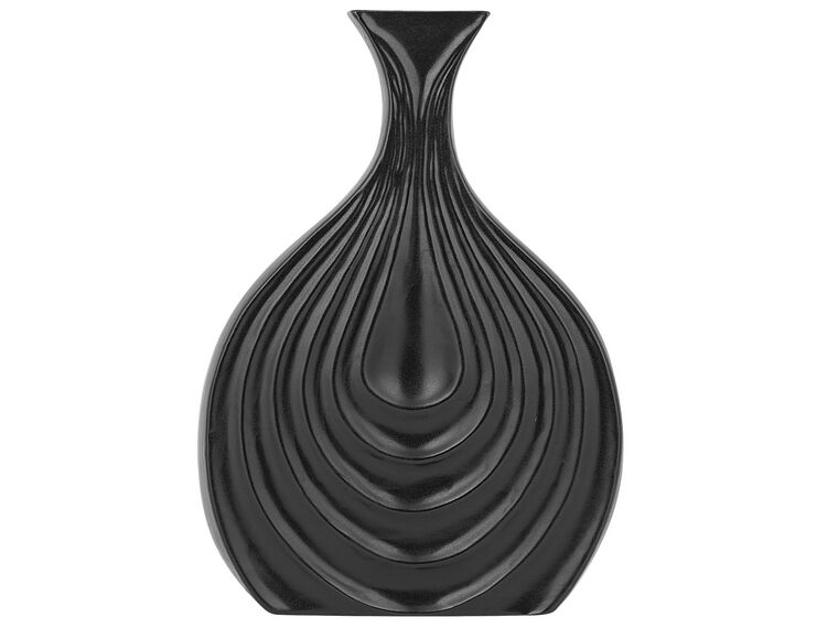 Dekoratívna kameninová váza 25 cm čierna THAPSUS_734338