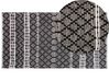 Kožený koberec 80 x 150 cm černý s béžovým FEHIMLI_757890