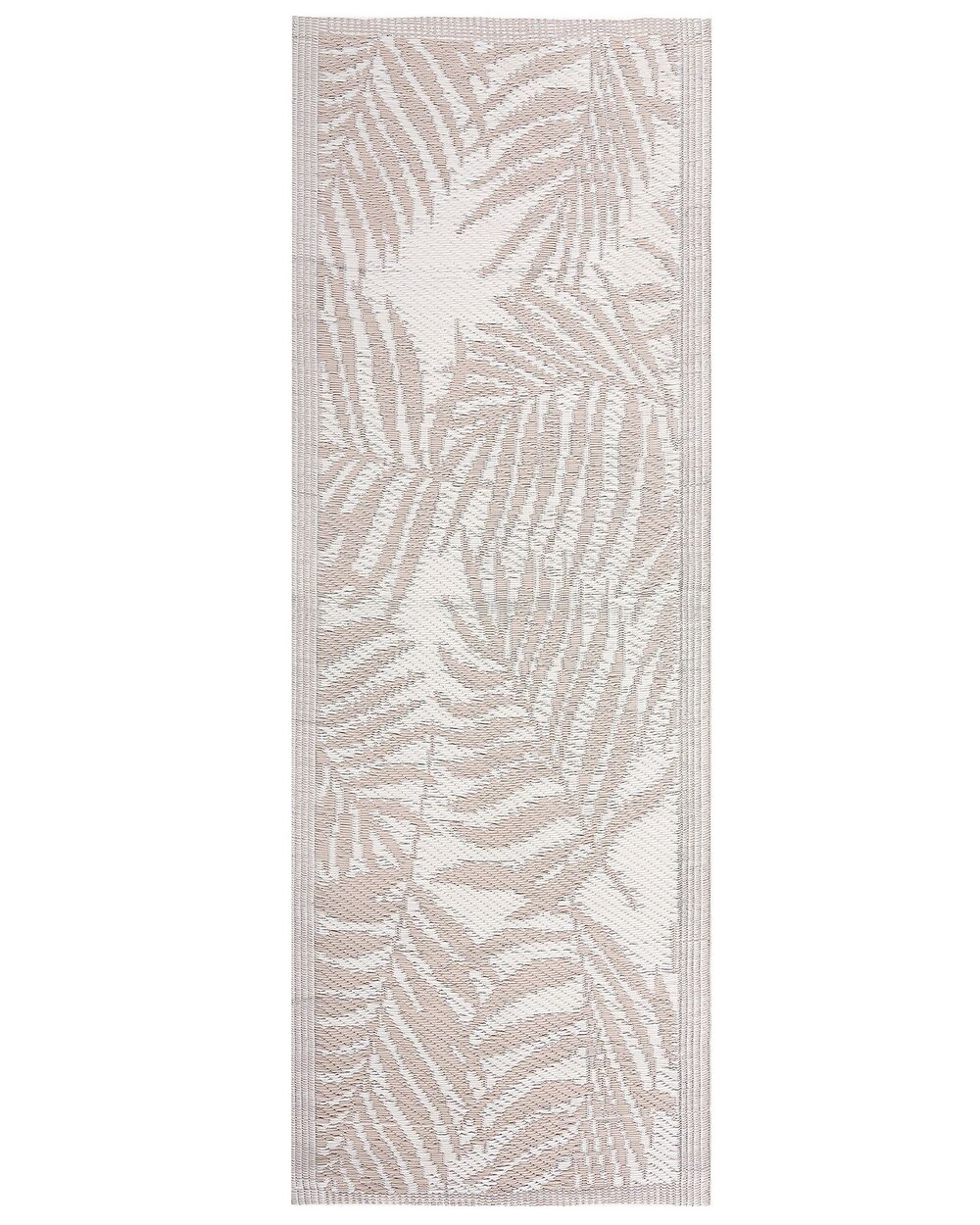60 Outdoor beige Teppich 105 cm KOTA x Kurzflor Palmenmuster