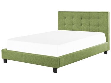 Fabric EU Super King Size Bed Green LA ROCHELLE