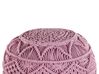 Bavlnená makramé taburetka ⌀ 40 cm ružová KAYSERI_801199