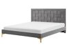 Velvet EU King Size Bed Grey LIMOUX_767423