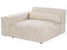3 Seater Modular Velvet Sofa with Ottoman Beige HELLNAR_911013