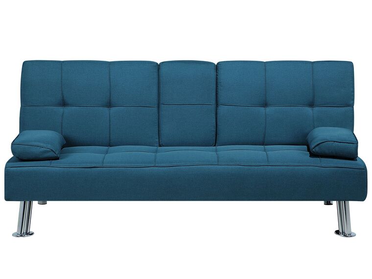 Sofá cama 3 plazas tapizado azul ROXEN | Beliani.es