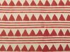 Set of 2 Cotton Cushions Geometric Pattern 45 x 45 cm Red and Beige DEGLUPTA_839354