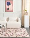 Teppe viskose med abstrakt mønster 160 x 230 cm Beige og rosa KAPPAR_903995