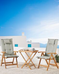 Puutarhatuolit 2kpl setti ruskeanharmailla pehmusteilla JAVA