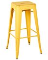 Set of 2 Steel Stools 76 cm Yellow with Gold CABRILLO_705324