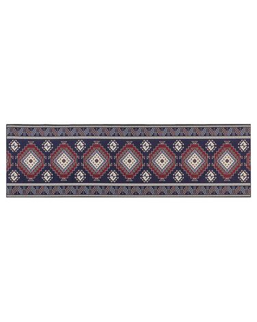 Runner Rug 60 x 200 cm Blue and Red KANGAL