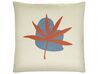 Set of 2 Embroidered Cushions Leaf Motif 45 x 45 cm Red DAVALLIA_810830