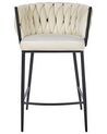 Set of 2 Velvet Bar Chairs Light Beige MILAN_914378