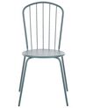 Conjunto de 4 sillas de jardín de metal azul claro CALVI_815610