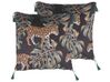Conjunto de 2 almofadas decorativas motivo de leopardo preto  45 x 45 cm KUHI_801375