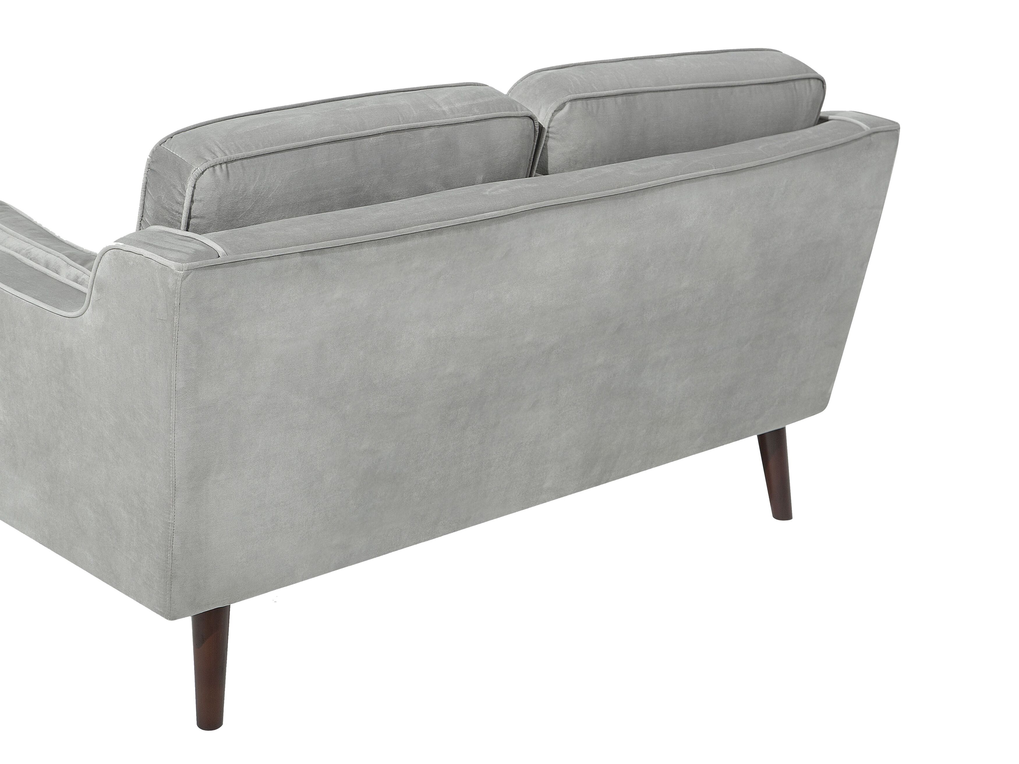 2 Seater Velvet Sofa Light Grey LOKKA Beliani.co.uk