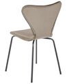 Set of 2 Velvet Dining Chairs Taupe and Black BOONVILLE_862214