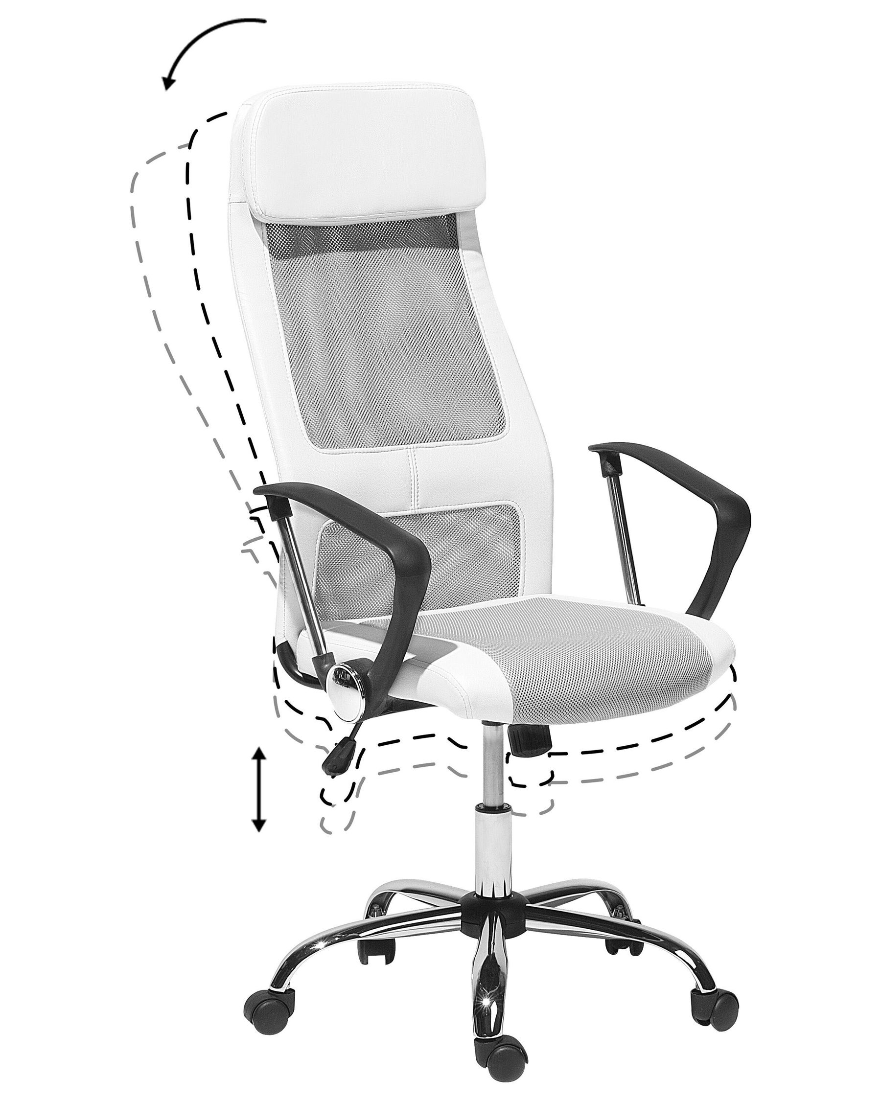 Faux Leather Office Chair White with Grey PIONEER Beliani.co.uk