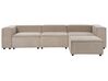 Sofa modułowa 3-osobowa sztruksowa z otomaną jasnobrązowa APRICA_909930