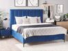 3 Piece Bedroom Set Velvet EU Super King Size Blue SEZANNE_796214