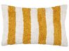 Set of 2 Tufted Cotton Cushions Striped 30 x 50 cm White and Yellow HELIANTHUS_910462