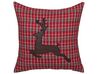Set of 2 Cushions Reindeer Motif 45 x 45 cm Red COMET_769072