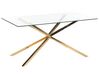Glass Top Dining Table 160 x 90 cm Gold CORA_875846