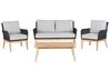 4 Seater Acacia Wood Garden Sofa Set Grey and Black MERANO II_772229