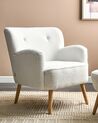Boucle Armchair With Footrest White TUMBA_887139