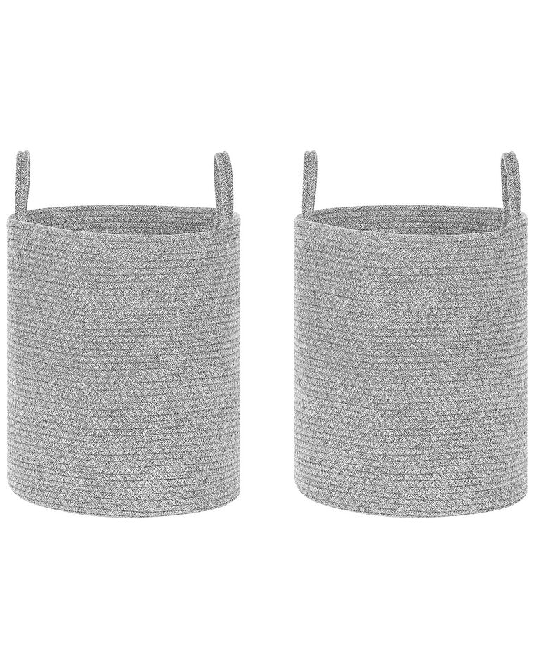 Conjunto de 2 cestos de algodão cinzento SARYK_849427