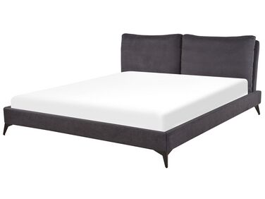 Sametová postel 180 x 200 cm tmavě šedá MELLE