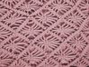 Cotton Macrame Floor Cushion 50 x 50 x 20 cm Pink BERRECHID_830770