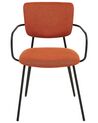 Set of 2 Fabric Dining Chairs Orange ELKO_871969