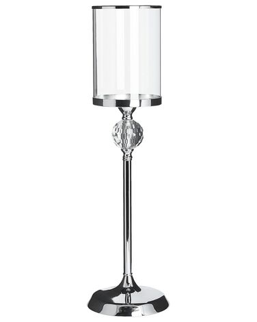 Świecznik szklany 58 cm srebrny COTUI