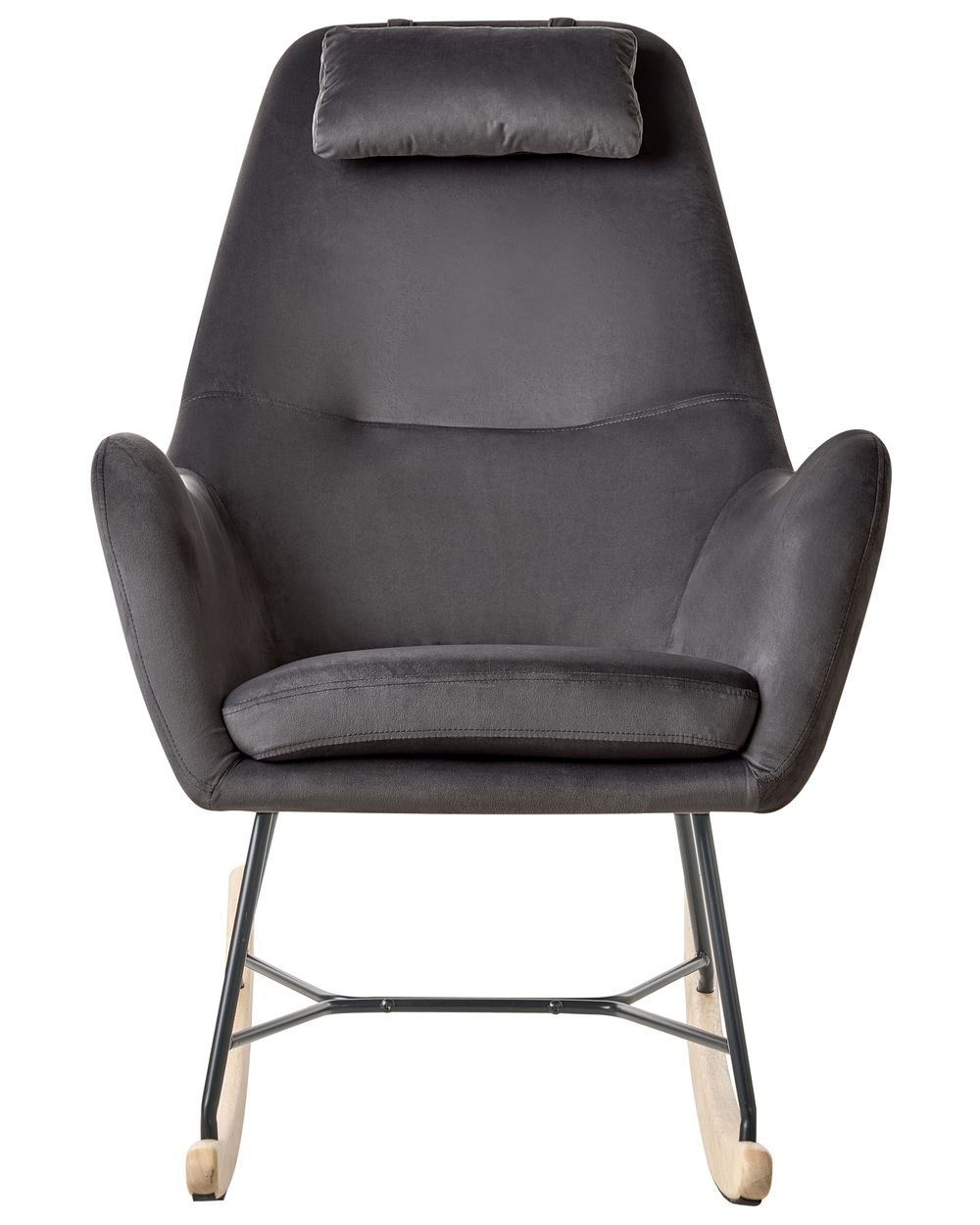 Velvet Rocking Chair Dark Grey ARRIE Beliani.co.uk